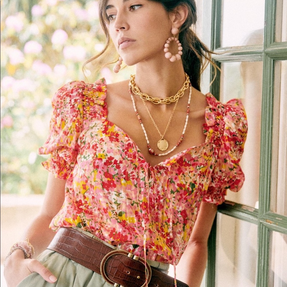 Sézane Floral Rita Blouse NWT